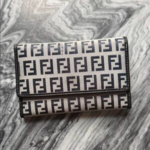 Fendi Monogram Black and White Wallet